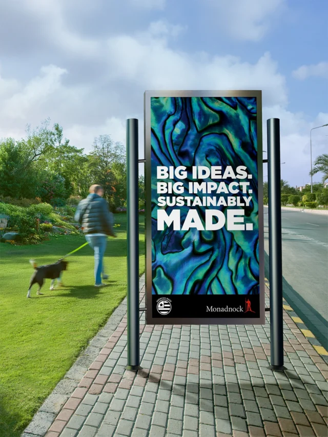 Big ideas deserve a big impact—without the plastic. 💚

From blockout banners to backlit displays and wallcoverings, Monadnock’s Wide Format materials help brands achieve their sustainability goals.

🇺🇸 Made in the USA.
♻️ FSC® certified & plastic-free.
📘 Request your Wide Format binder today - link in bio. 

#MadeInUSA #WideFormat #SustainableSignage #PlasticFreeSignage #EcoDisplay #Unplastic #SpecSustainable